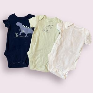 NWT Carter’s Onesies Bundle - 3-Pack, Dino & Sheep Prints, Size 3 Months